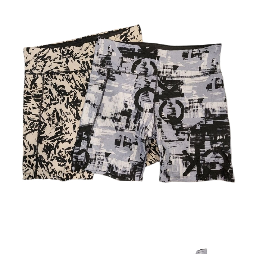 Calvin Klein Women's Printed Bike Shorts Duo - Black, White, Cream